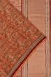 Chanderi Cotton Checks And Printed Brown Saree