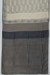 Chanderi Cotton Geometrical Printed Grey And Off White Saree