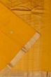 Banarasi Katan Silk Half And Half Jaal And Butta Mustard Yellow Saree