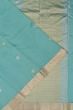 Banarasi Katan Silk Half And Half Jaal And Butta Sky Blue Saree