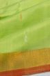 Uppada Silk Butta Green Saree With Jamdani Pallu