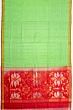 Uppada Silk Butta Parrot Green Saree With Jamdani Pallu