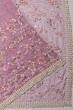 Organza Tissue Embroidery Jaal Pink Saree