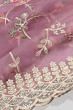 Organza Tissue Embroidery Jaal Pink Saree