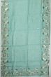 Organza Horizontal Lines Sea Green Saree