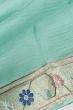 Organza Horizontal Lines Sea Green Saree