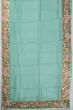 Organza Horizontal Lines Sea Green Saree