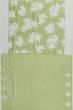 Organza Floral Printed Green Saree