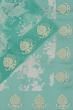 Organza Floral Printed Sea Green Saree