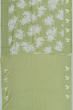 Organza Floral Printed Green Saree