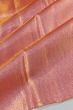 Kanchipuram Silk Tissue Brocade Plain Pink Saree