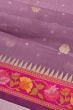 Banarasi Kora Organza Butta Violet Saree