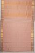 Kanchipuram Silk Horizontal Lines Peach Saree