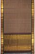 Kanchipuram Silk Horizontal Lines Grey Saree