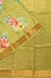 Banarasi Katan Silk Floral Printed Butta Green Saree