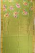 Banarasi Katan Silk Floral Printed Butta Green Saree