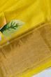 Banarasi Katan Silk Floral Printed Butta Yellow Saree