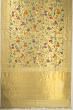 Petit Point Kanchipuram Silk Tissue Jaal Gold Saree