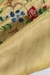 Petit Point Kanchipuram Silk Tissue Jaal Gold Saree