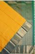 Kanchipuram Silk Vertical Lines Yellow Saree