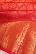 Kanchipuram Silk Brocade Redish Pink Saree