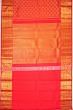 Kanchipuram Silk Brocade Redish Pink Saree