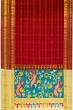 Georgette Crepe Checks Maroon Saree With Kalamkari Pallu