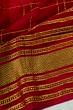 Georgette Crepe Checks Maroon Saree With Kalamkari Pallu