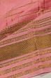 Georgette Crepe Checks Baby Pink Saree With Kalamkari Pallu