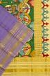 Georgette Crepe Checks Lavender Saree With Kalamkari Pallu