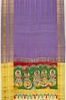 Georgette Crepe Checks Lavender Saree With Kalamkari Pallu