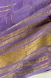 Georgette Crepe Checks Lavender Saree With Kalamkari Pallu