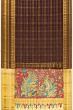 Georgette Crepe Checks Brown Saree With Kalamkari Pallu