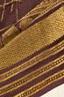 Georgette Crepe Checks Brown Saree With Kalamkari Pallu