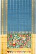 Georgette Crepe Checks Powder Blue Saree With Kalamkari Pallu