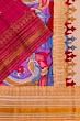 Georgette Crepe Checks Pink Saree With Kalamkari Pallu