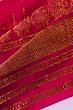 Georgette Crepe Checks Pink Saree With Kalamkari Pallu