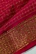 Georgette Crepe Checks Pink Saree With Kalamkari Pallu