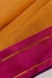 Ponduru Handspun Cotton Plain Orange Saree