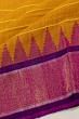 Ponduru Handspun Cotton Horizontal Lines Mustard Yellow Saree