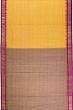 Ponduru Handspun Cotton Horizontal Lines Mustard Yellow Saree