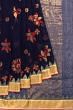 Ponduru Handspun Cotton Jamdani Butta Dark Blue Saree