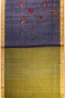 Ponduru Handspun Cotton Jamdani Butta Dark Blue Saree