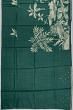 Tussar Printed And Outlined Embroidery Dark Green Saree