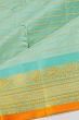 Kanchipuram Silk Horizontal Lines Sea Green Saree