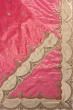 Banarasi Mashru Silk Tissue Butta Rani Pink Saree With Attached Scallop Border