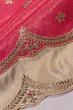 Banarasi Mashru Silk Tissue Butta Rani Pink Saree With Attached Scallop Border