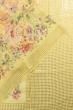 Organza Floal Printed Lemon Yellow Saree