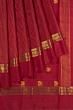 Classic Kanchipuram Silk Vertical Lines And Butta Maroon Saree