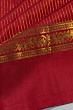 Classic Kanchipuram Silk Vertical Lines And Butta Maroon Saree